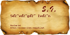 Sóvágó Iván névjegykártya